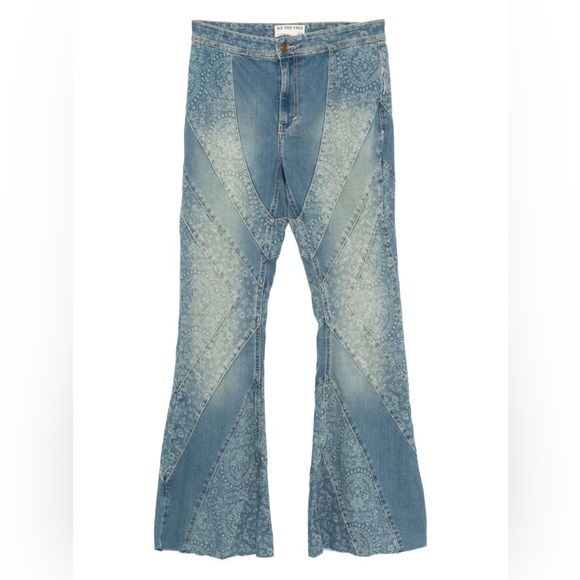 Free People We The Free Mermaid Jeans Super Flare Size 25 Mid Rise - Picture 2 of 7